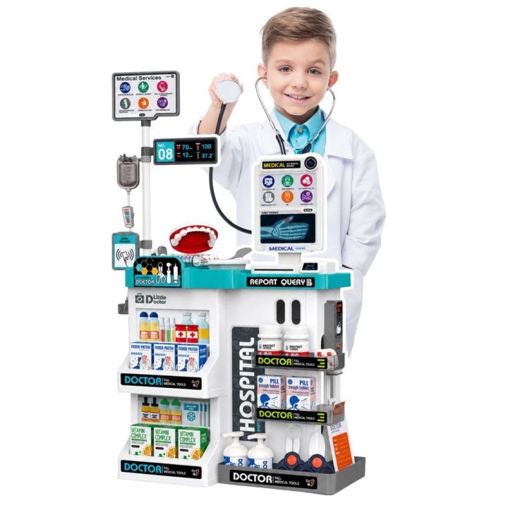 Vaikiškas gydytojo rinkinys su medicininiu stalu