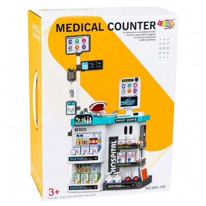 Vaikiškas gydytojo rinkinys su medicininiu stalu
