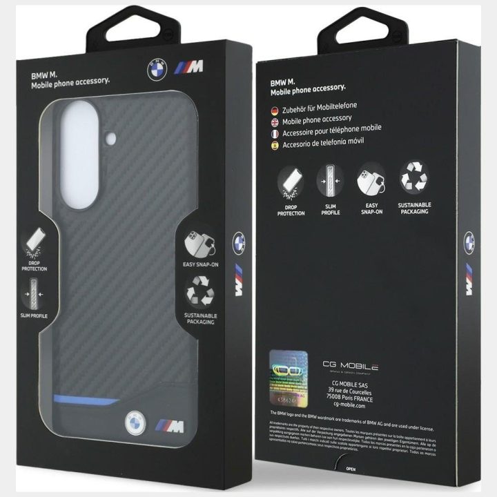 BMW M Carbon juodas dėklas Samsung Galaxy A57 5G telefonui