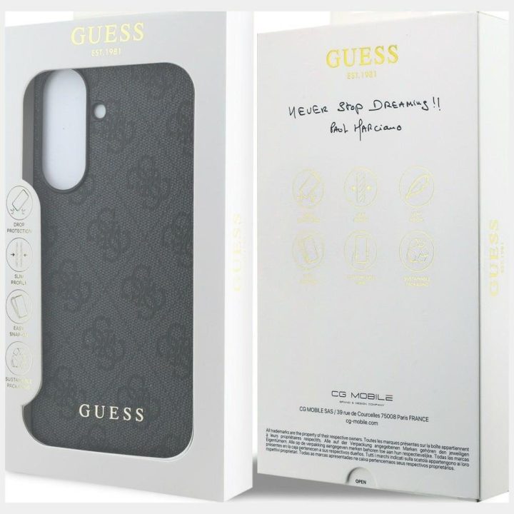 Juodas Guess 4G Classic dėklas Samsung Galaxy A37 5G telefonui
