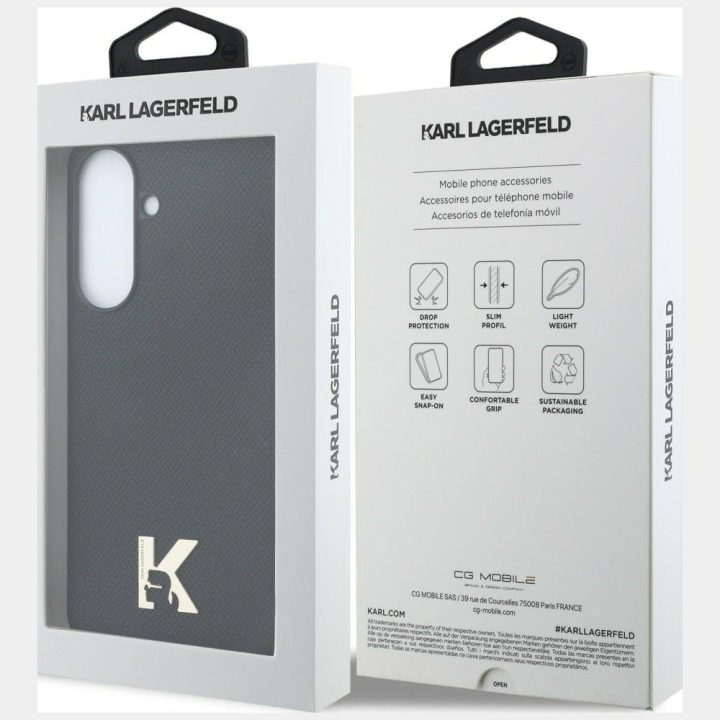 Karl Lagerfeld Karl Head Logo dėklas Samsung Galaxy A57 5G telefonui, juodas