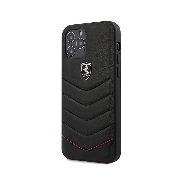 Ferrari Off Track Quilted dėklas iPhone 12 / 12 Pro, juodas