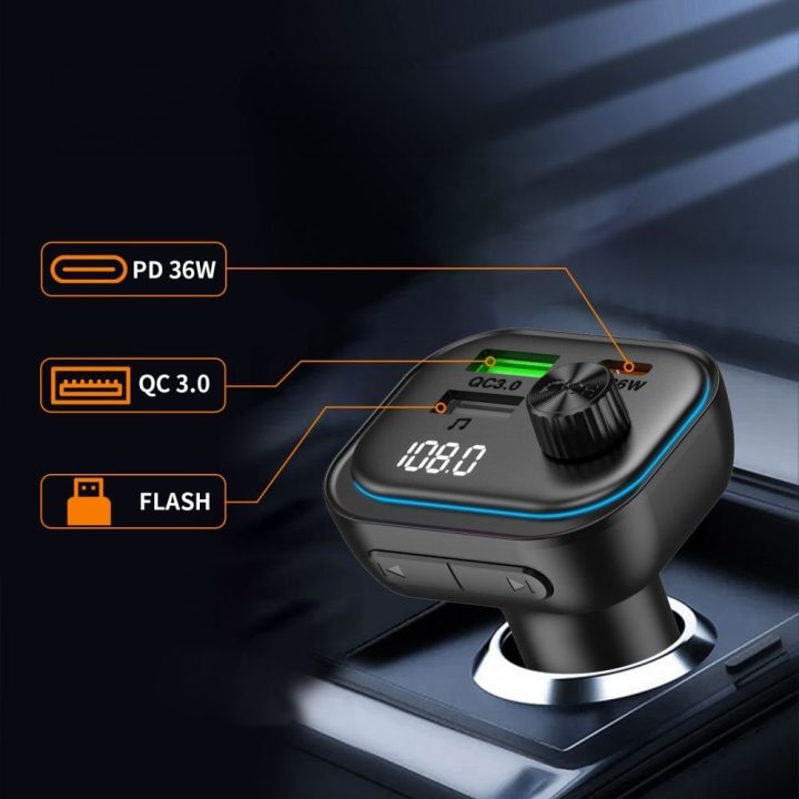 Automobilinis įkroviklis Tech-Protect CC07 su FM Bluetooth siųstuvu