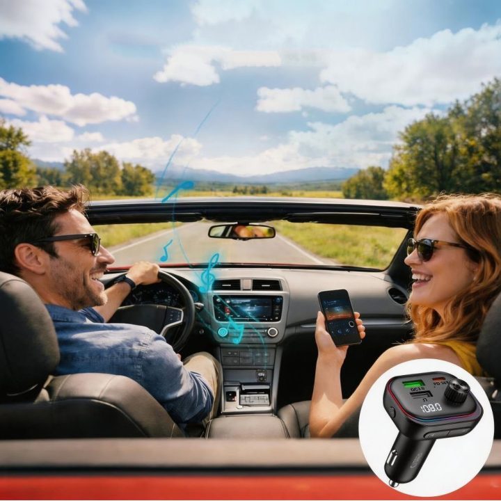 Automobilinis įkroviklis Tech-Protect CC07 su FM Bluetooth siųstuvu
