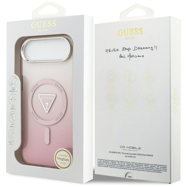 Guess dėklas iPhone Air su MagSafe, rožinis