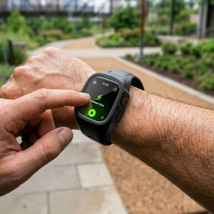 Dirželis su dėklu Spigen Liquid Air Pro Apple Watch Ultra 49 mm su 9H apsauginiu stiklu, juodas