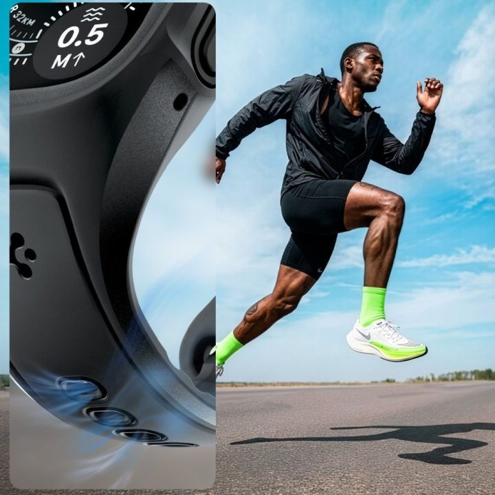 Dirželis su dėklu Spigen Liquid Air Pro Apple Watch Ultra 49 mm su 9H apsauginiu stiklu, juodas