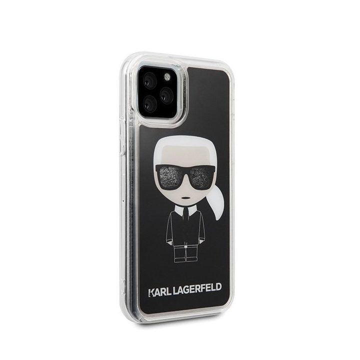 Juodas dėklas Karl Lagerfeld Iconic Glitter iPhone 11 Pro telefonui