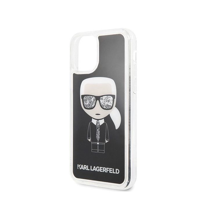 Juodas dėklas Karl Lagerfeld Iconic Glitter iPhone 11 Pro telefonui