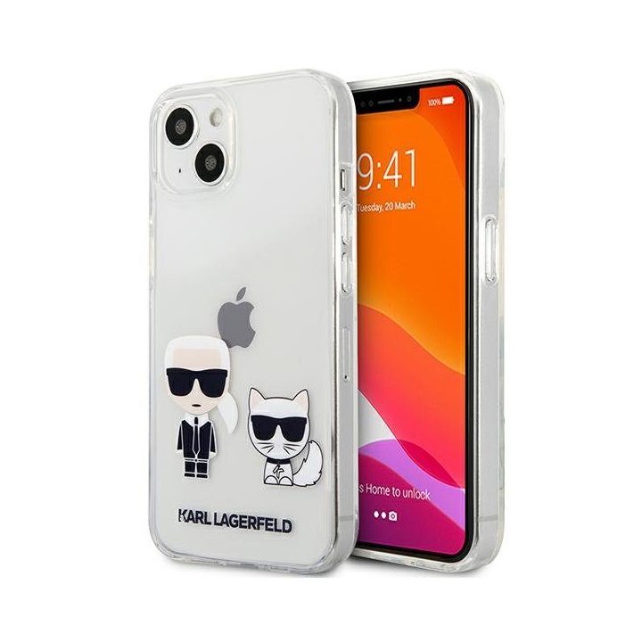 Skaidrus dėklas Karl Lagerfeld Karl & Choupette iPhone 13 mini