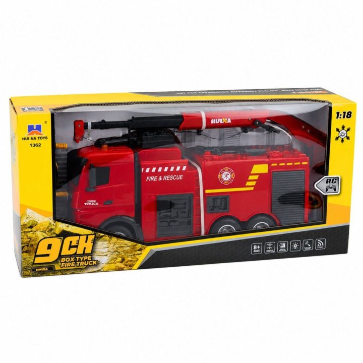 Huina 1362 RC gaisrinis automobilis su kranu ir vandens patranka 1:18