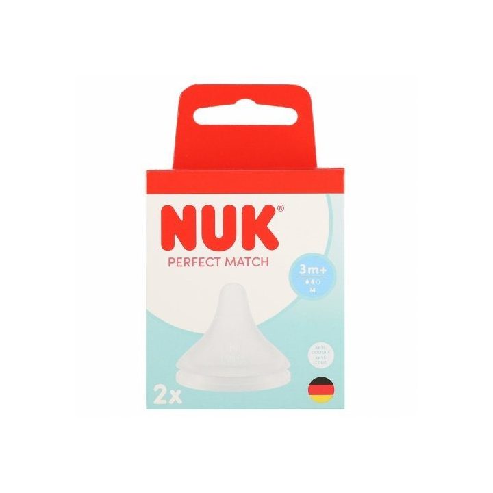 Silikoniniai buteliuko žindukai NUK M, 2 vnt.