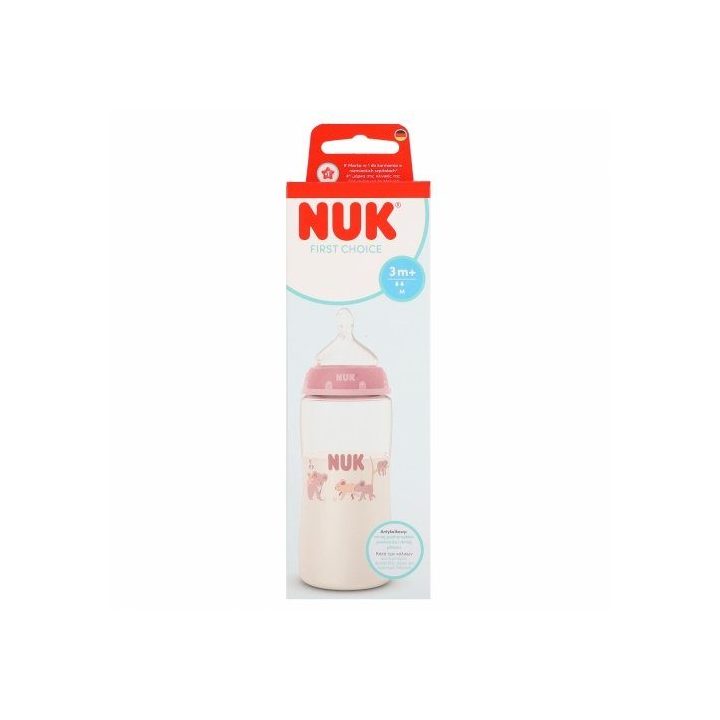 NUK First Choice 300 ml buteliukas su žinduku nuo 3 mėn.