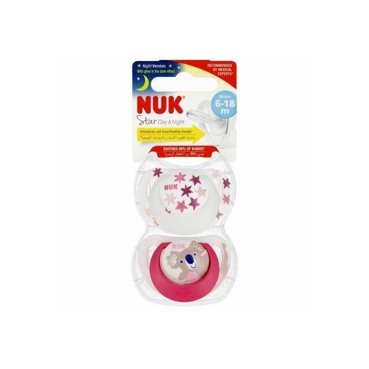 NUK Star 2 silikoninių čiulptukų rinkinys 6–18 mėn.