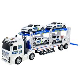 Policijos transporteris su automobiliais ir šviesos bei garso efektais