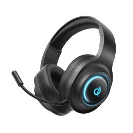 QCY V200 Pro laidinės žaidimų ausinės su 7.1 garsu ir nuimamu mikrofonu, juodos