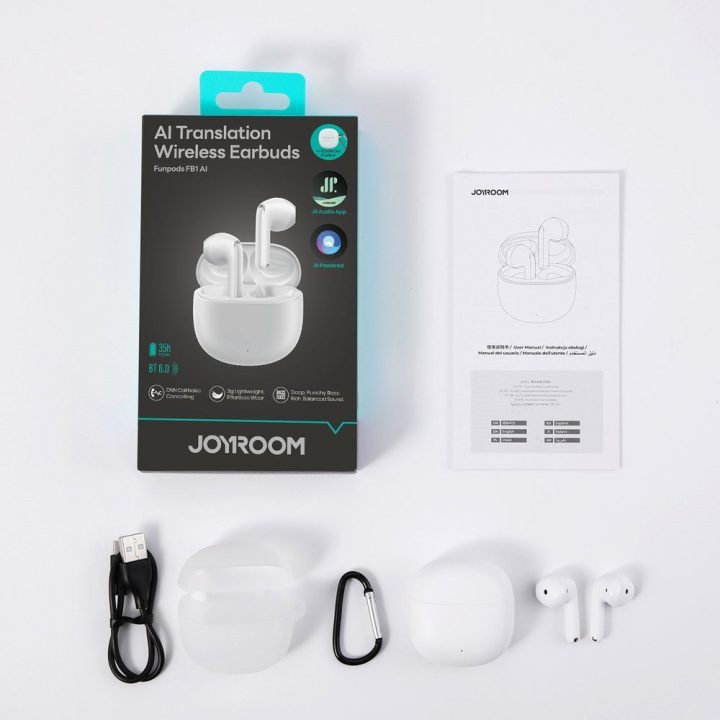 Baltos belaidės TWS ausinės Joyroom JR-FB1 Funpods