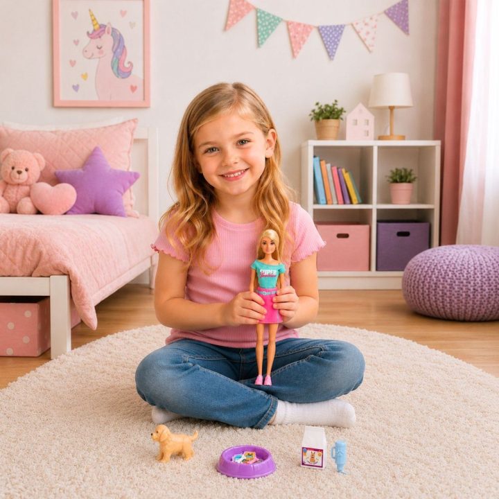 Lėlės ir šuniuko priežiūros rinkinys Anlily 30 cm