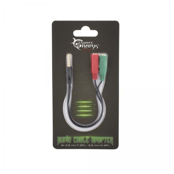 Garso laidas 3,5 mm į 2 × 3,5 mm White Shark WS-354P-2X35