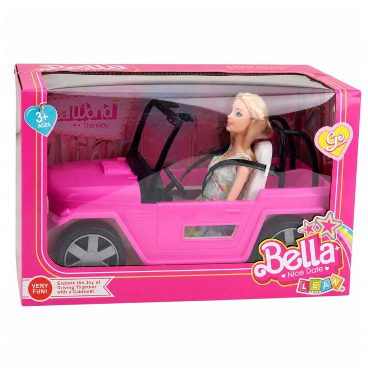 Lėlė su rožiniu kabrioletu Bella 30 cm