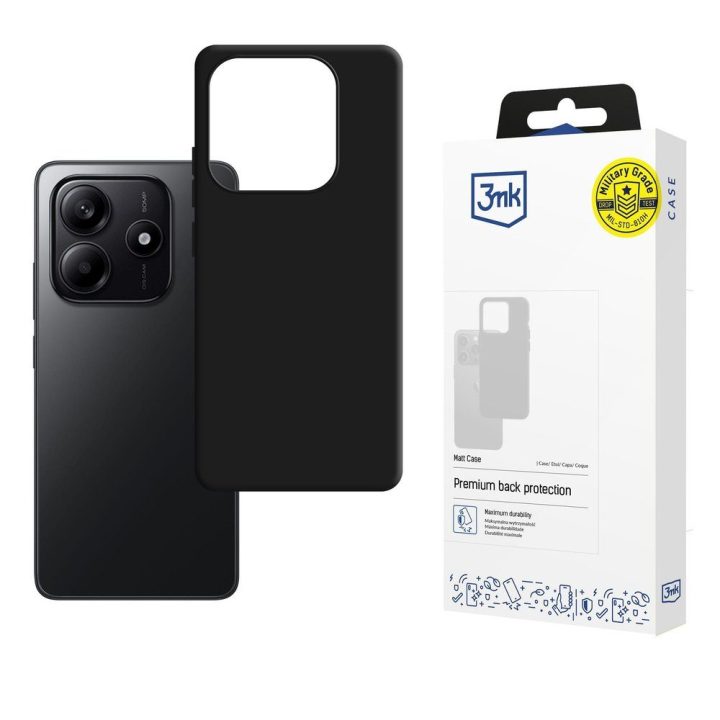 Juodas matinis dėklas 3mk Matt Case Xiaomi Redmi Note 14 4G