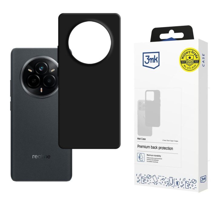 Juodas dėklas 3mk Matt Case Realme 14 Pro