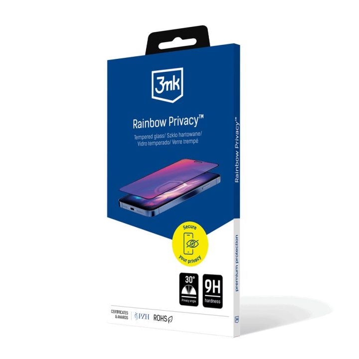 Apsauginis privatumo stiklas 3mk Rainbow Privacy, skirtas Apple iPhone 16e
