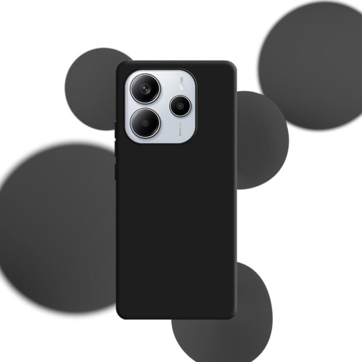 Juodas silikoninis dėklas Xiaomi Redmi Note 14 5G
