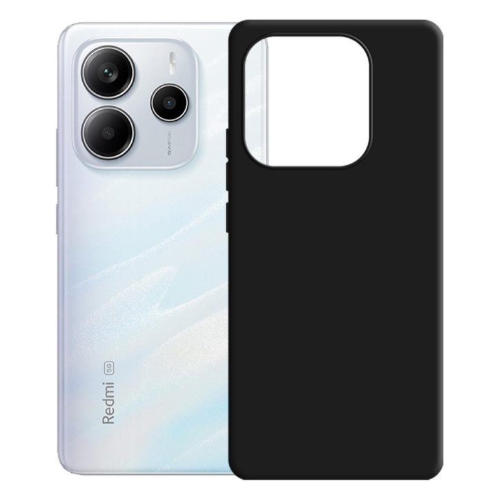 Juodas silikoninis dėklas Xiaomi Redmi Note 14 5G
