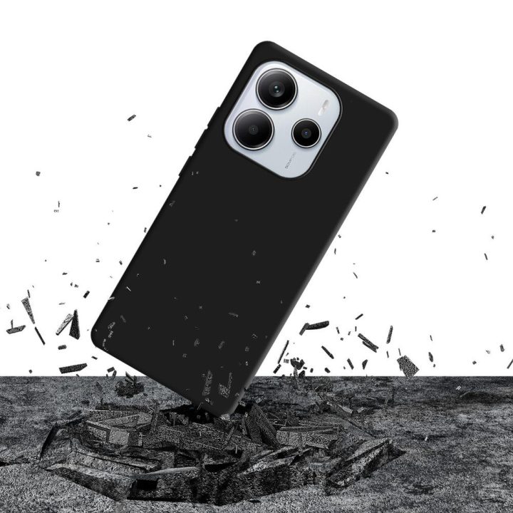 Juodas silikoninis dėklas Xiaomi Redmi Note 14 5G