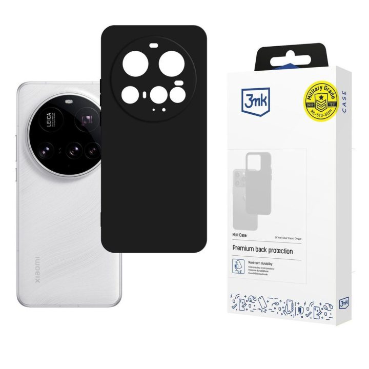 Matinės juodos spalvos dėklas Xiaomi 15 Ultra