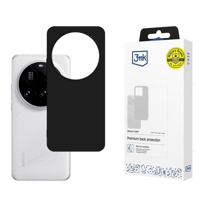 Juodas silikoninis dėklas Xiaomi 15 Ultra