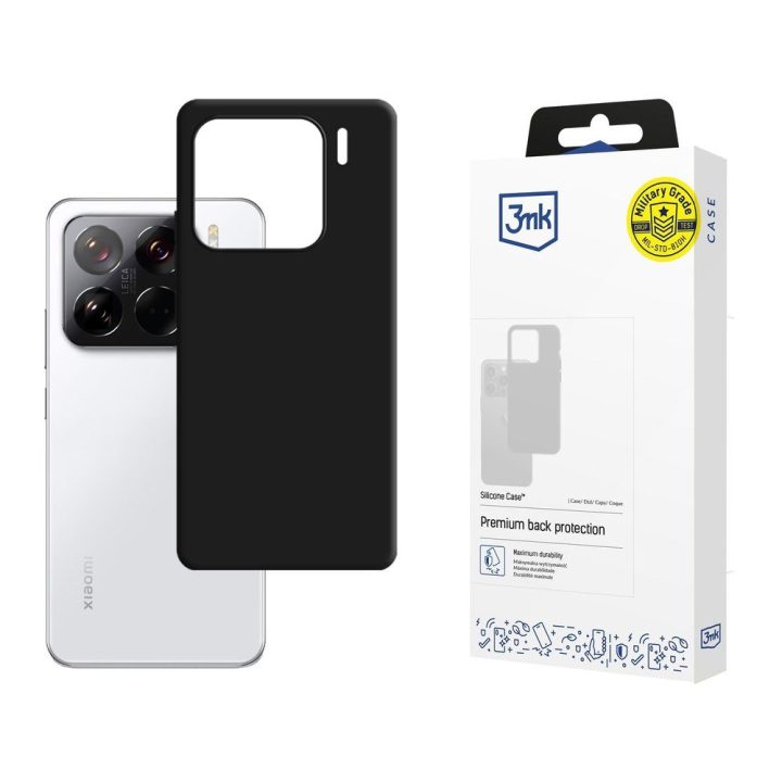 Juodas silikoninis dėklas Xiaomi 15