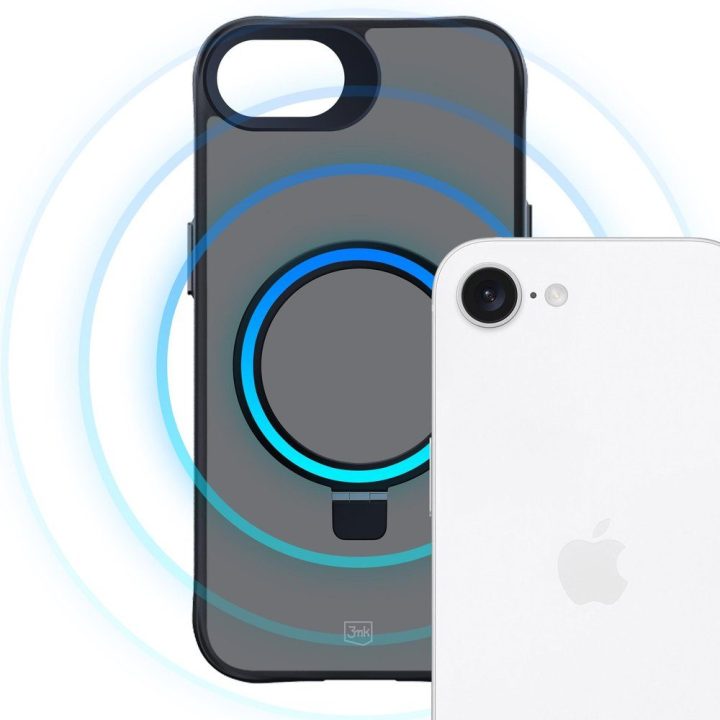 Dėklas 3mk Smoke Case Mag&Stand Apple iPhone 16E telefonui, juodas