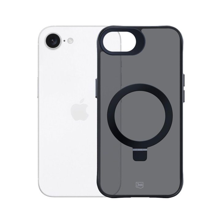 Dėklas 3mk Smoke Case Mag&Stand Apple iPhone 16E telefonui, juodas