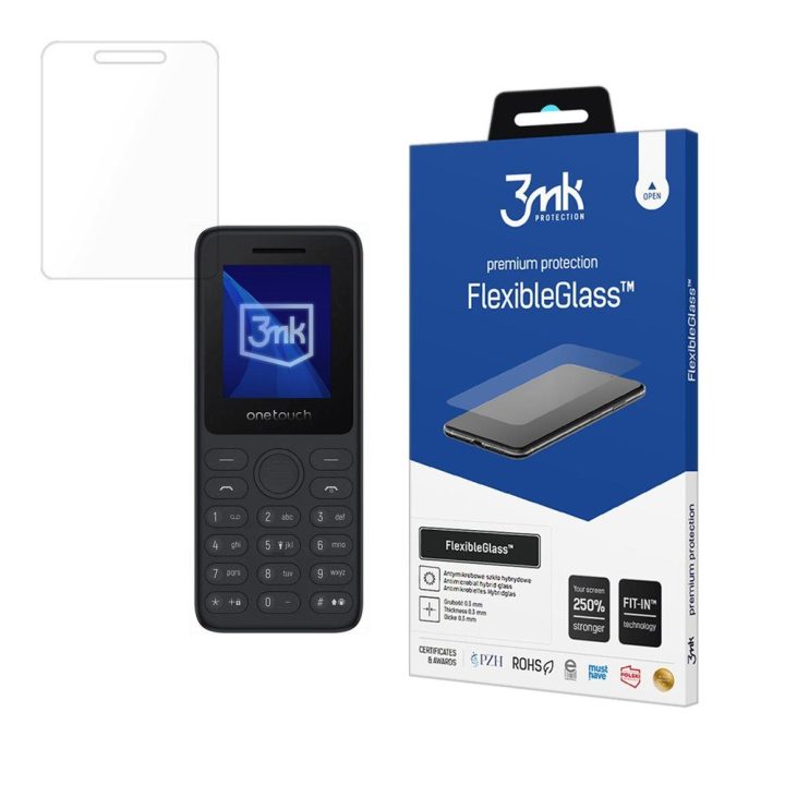 Hibridinis stiklas 3mk FlexibleGlass TCL onetouch 4021 telefonui