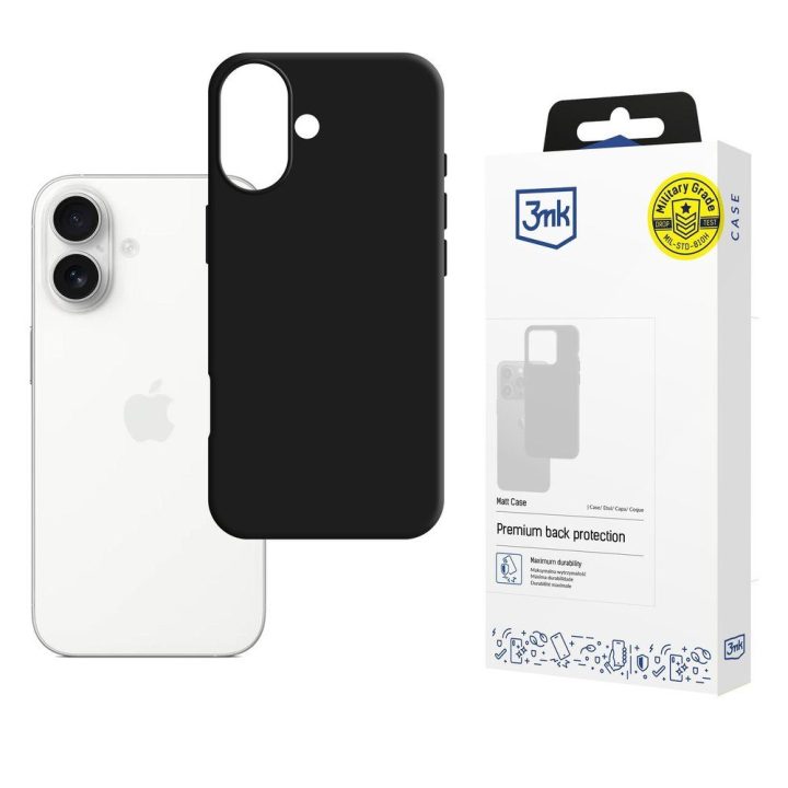 Juodas dėklas Apple iPhone 17 telefonui 3mk Matt Case