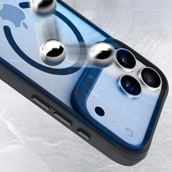 Dėklas iPhone 17 Pro Max telefonui 3mk Satin Armor MagCase, skaidriai juodas
