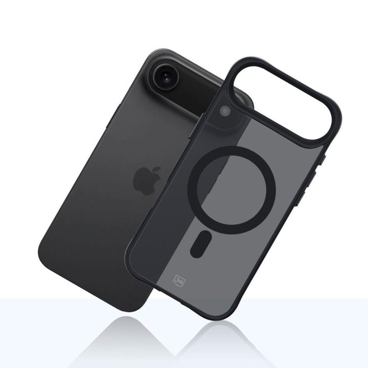 Juodas pusiau permatomas dėklas iPhone 17 Air