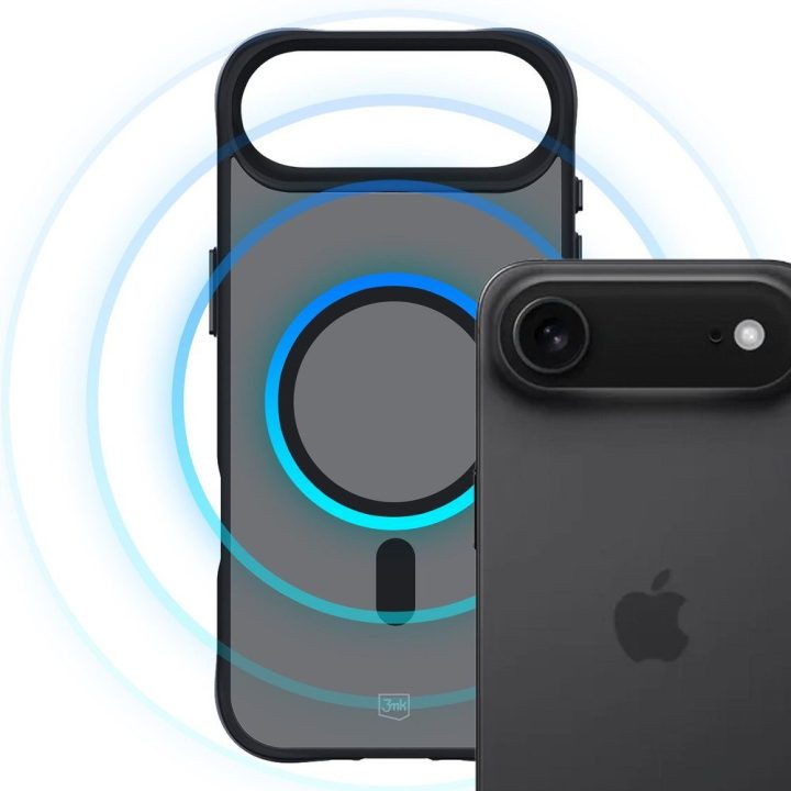 Juodas pusiau permatomas dėklas iPhone 17 Air