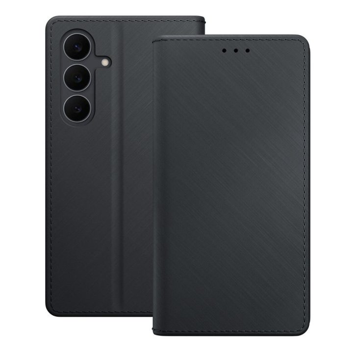 Dėklas Samsung Galaxy S25 FE telefonui su piniginės funkcija, juodas