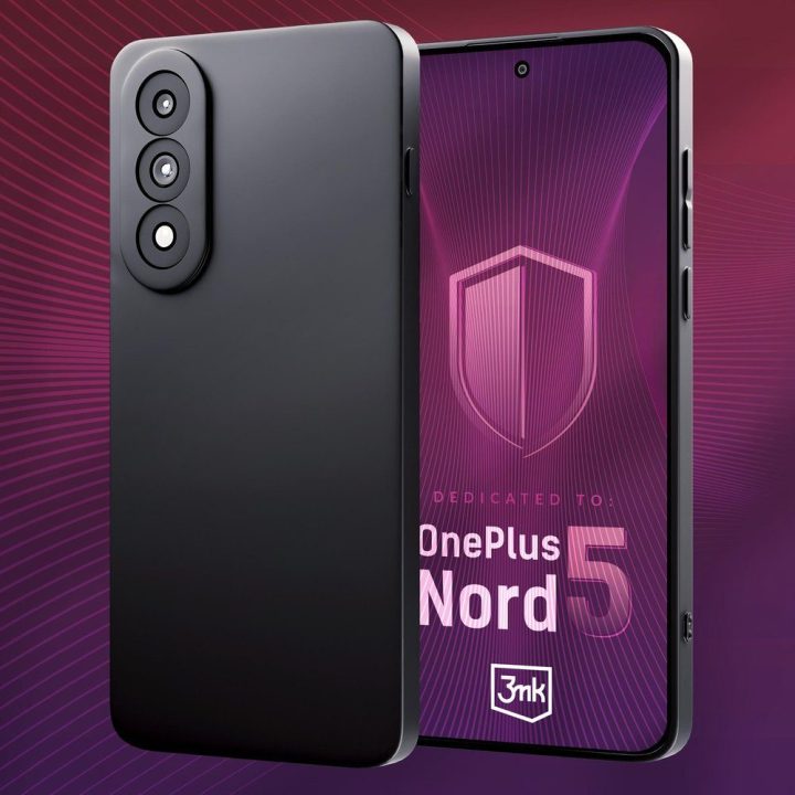 3mk Matt Case dėklas OnePlus Nord 5 telefonui, matinės juodos spalvos