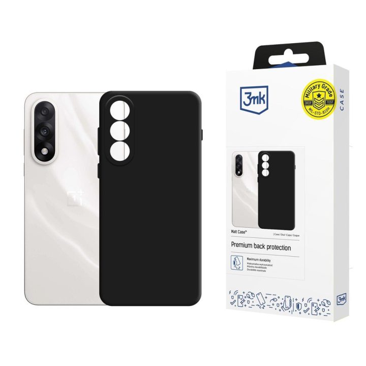 3mk Matt Case dėklas OnePlus Nord 5 telefonui, matinės juodos spalvos