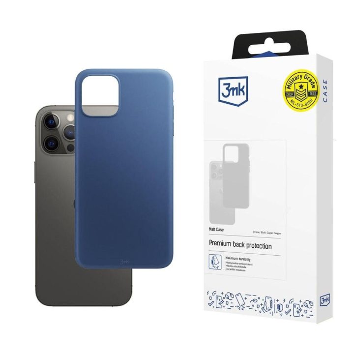 Telefono dėklas 3mk Matt Case iPhone 12 Pro Max, matinės mėlynos spalvos