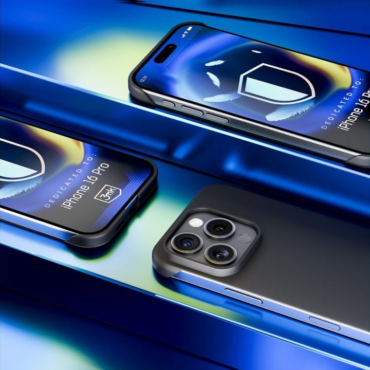 Juodas dėklas iPhone 16 Pro 3mk Just20g Matt Case
