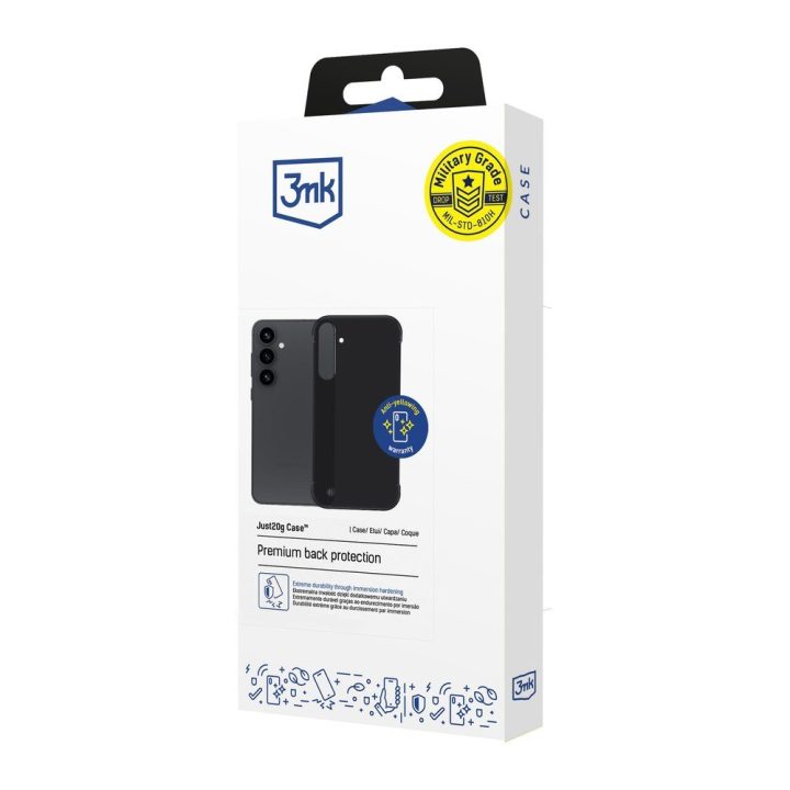 3mk Just20g matinis dėklas Samsung Galaxy S25 telefonui, juodas