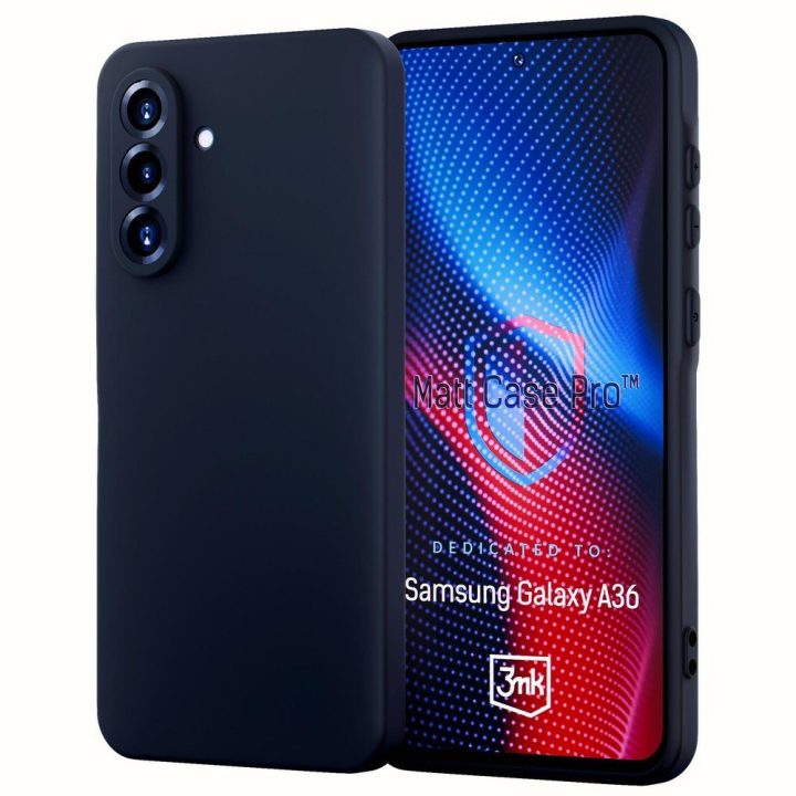 Dėklas telefonui 3mk Matt Case Pro Samsung Galaxy A36, juodas