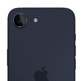 Juodas apsauginis stiklas iPhone 16e kamerai