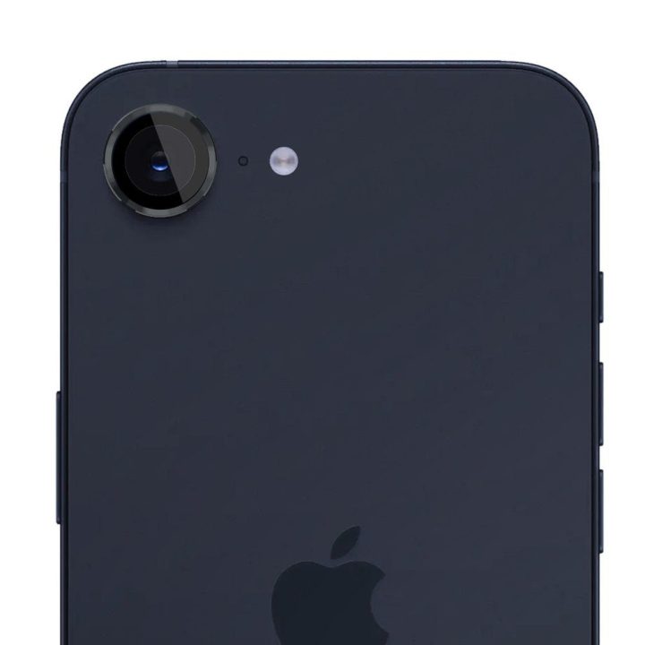 Juodas apsauginis stiklas iPhone 16e kamerai