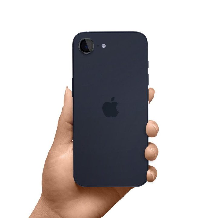 Juodas apsauginis stiklas iPhone 16e kamerai